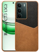 For Realme C75 5G Back Cover Case (Dual PU Leather Stitch | Professional Minimalist | Soft and Flexible)