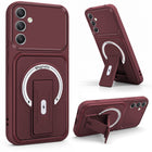 For Samsung Galaxy A34 5G Back Case Cover Metallic (Hybrid Armor Kickstand | MagSafe Compatible | Camera Protection Shockproof)