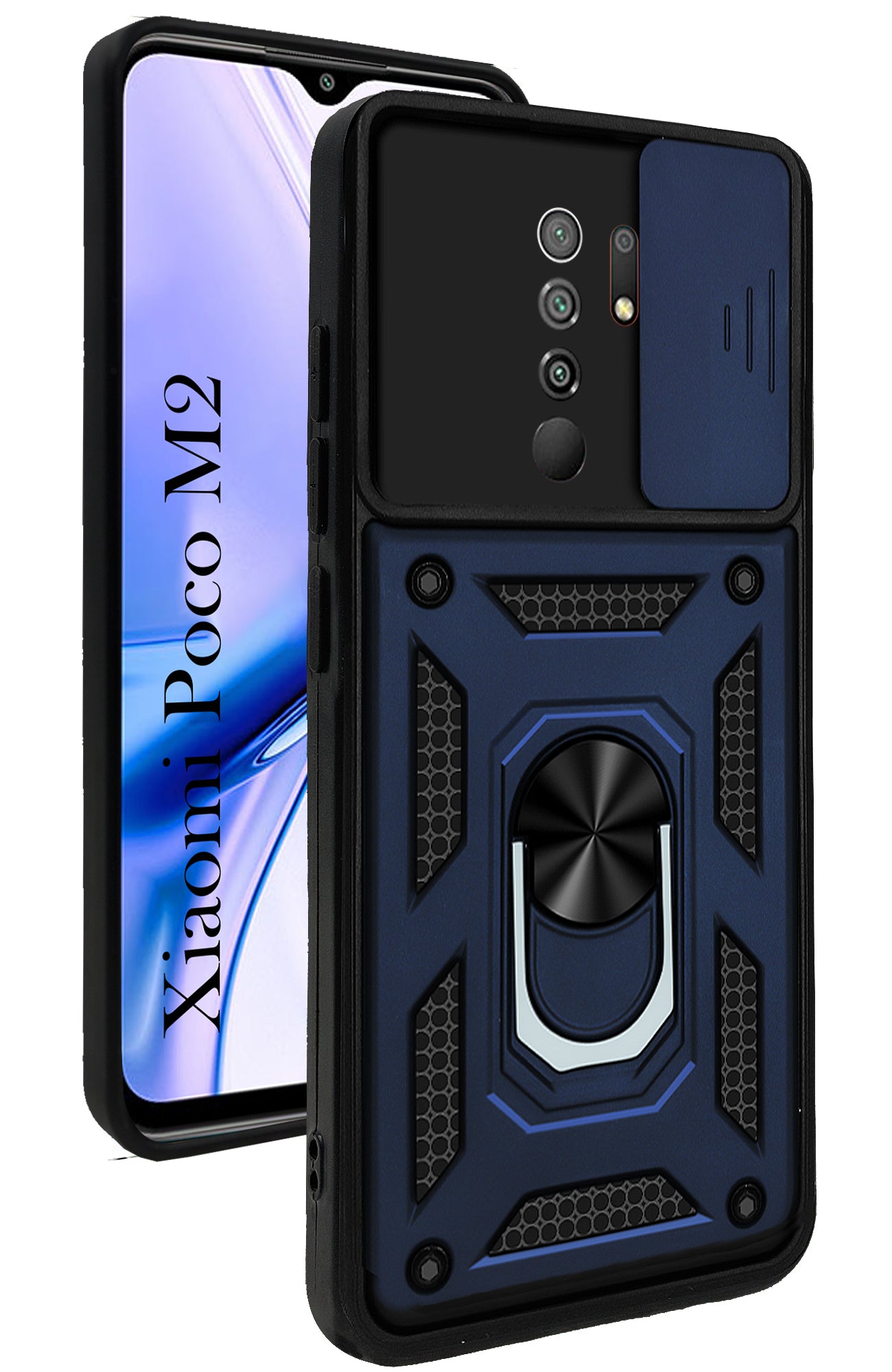 For Poco M2 Back Cover Case (Hybrid Dual Armor Polycarbonate)