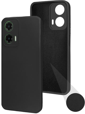 For Motorola Moto G35 5G Back Cover Case ( Matte Finish Silicone with Inside Fiber cloth)
