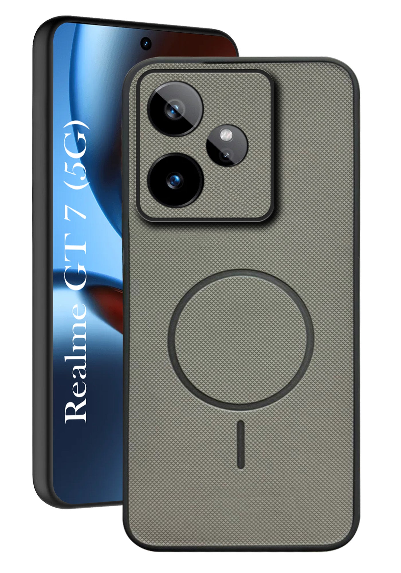 For Realme GT 7 Back Cover Case PU Leather (Texture Grip Design | Professional Minimalist | Camera Protection | Soft and Flexible)
