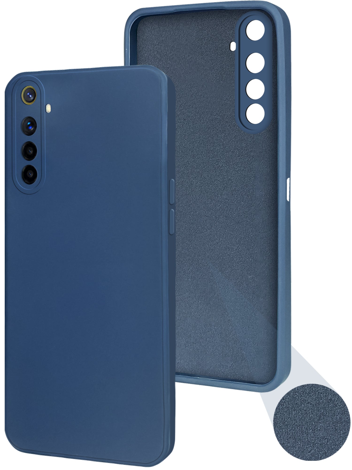 For Realme 6 Back Cover Case ( Matte Finish Silicone with Inside Fiber cloth)