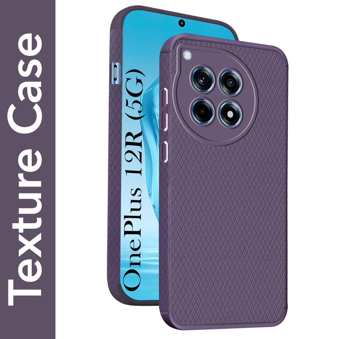 For OnePlus 12R 5G Back Cover Case (Minimalist Design Stitched Leather | Shockproof Raised Edges for Camera & Screen Protection)