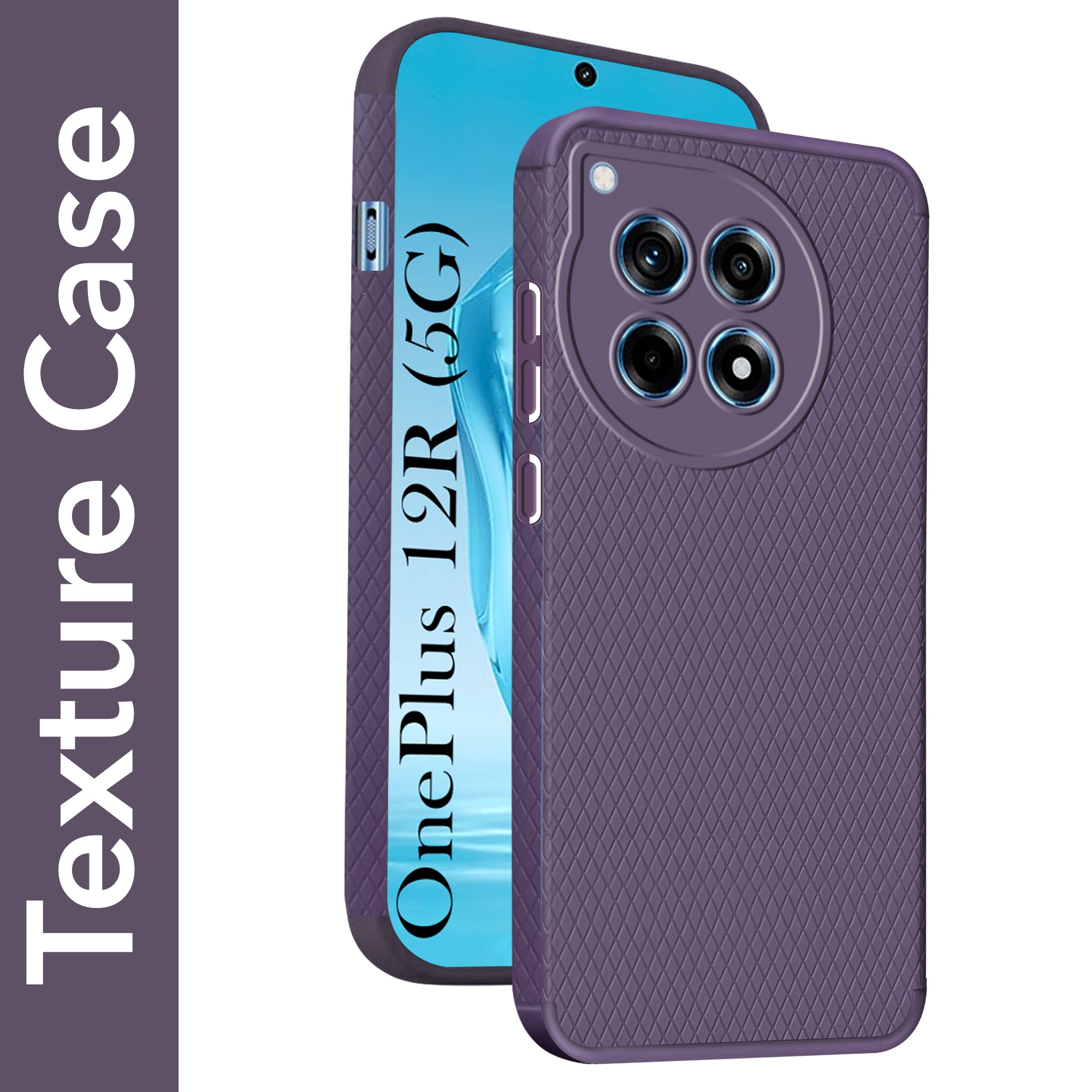 For OnePlus 12R 5G Back Cover Case (Minimalist Design Stitched Leather | Shockproof Raised Edges for Camera & Screen Protection)