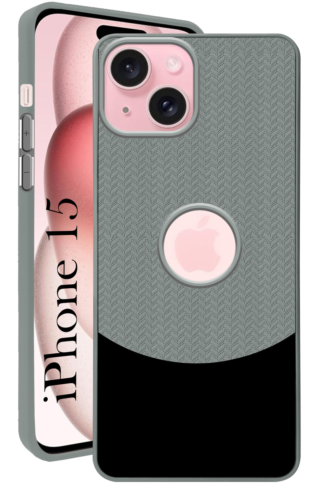 For Apple iPhone 15 Back Cover Case (Elegant PU Leather Finish | Premium Minimalist Professional | Camera Protection Bump)