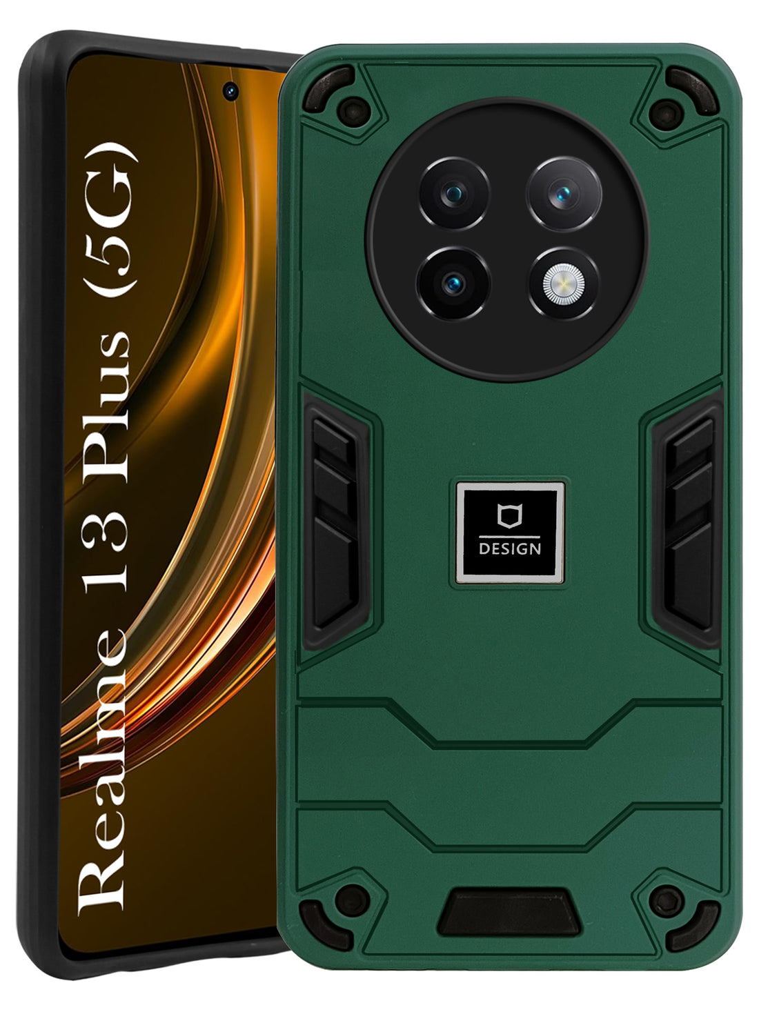 For Realme 13 Plus Back Cover Case (Lightweight Hybrid Shockproof Polycarbonate)