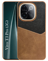 For Vivo T3 Pro Back Cover Case (Dual PU Leather Stitch | Professional Minimalist | Soft and Flexible)