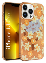 For Apple iPhone 13 Pro Back Cover Case  (Cute Floral Design | Flower Print for Girls | MagSafe Compatible Wireless Charging)