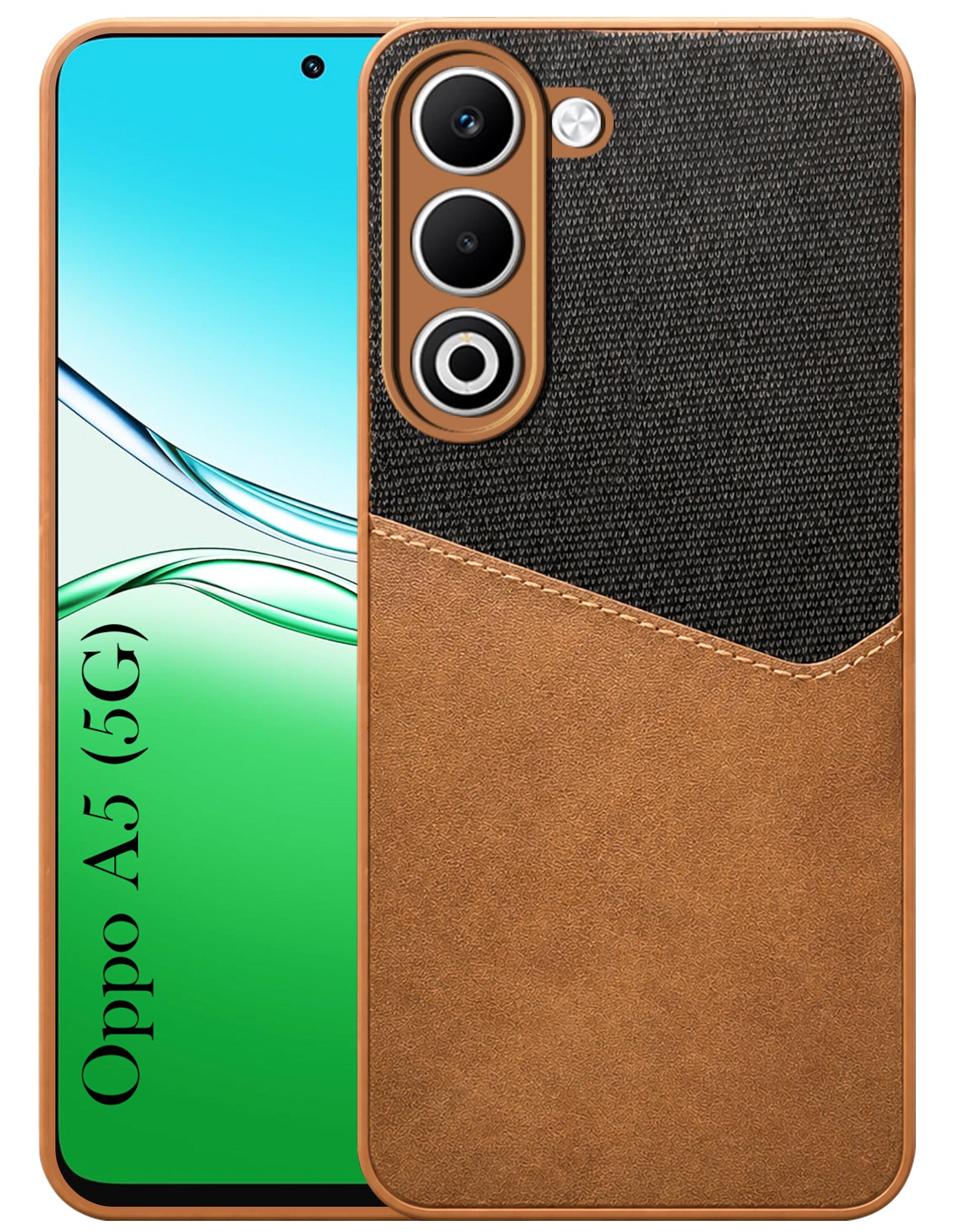For Oppo A5 5G Back Cover Case (Dual PU Leather Stitch | Professional Minimalist | Soft and Flexible)