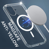 For Apple iPhone 16 Back Case Cover Lifetime Anti-Yellow MagSafe Compatible Clear  (Sleek Hard Crystal | Camera Protection and Shockproof)