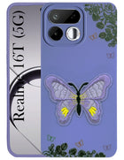 For Realme 16T 5G Back Cover Case (Soft Butterfly Embroidery | Women Teen Girls | Camera Protection| Matte Silicone)