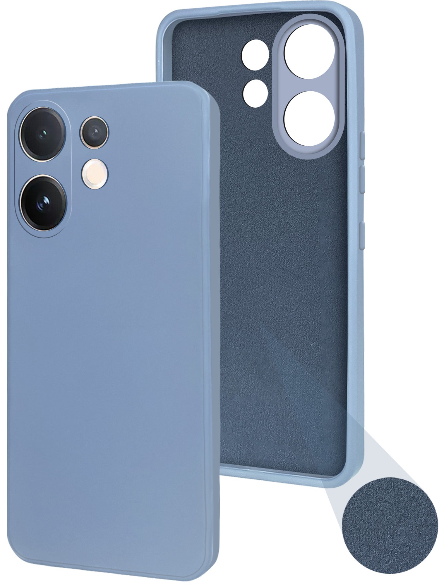 For Vivo V60 | Vivo T4 Pro Back Cover Case (Matte Finish Silicone with Inside Fiber cloth)