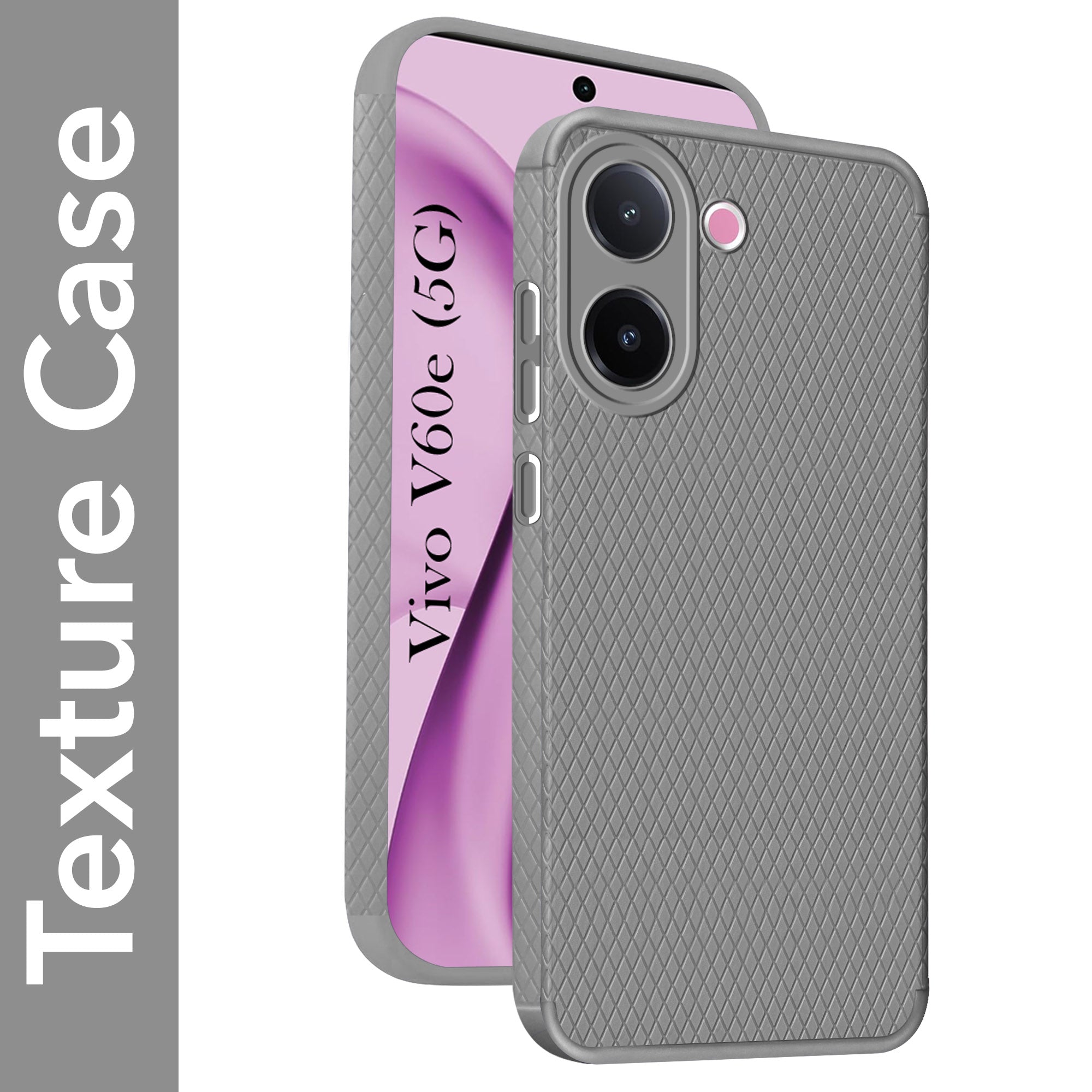 For Vivo V60e Back Cover Case Liquid Silicone (Camera Protection | Side Grip Texture | Soft and Flexible)