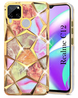 For Realme C12 Back Cover Case (Dual Design Glitter Sparkle and Detachable Diamond Print Case | Soft and Flexible)