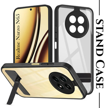 For Realme Narzo N65 5G Back Cover Case (Built-in Stand | Lifetime Anti Yellow | Kickstand Shockproof | Camera Protection | MagSafe Compatible)