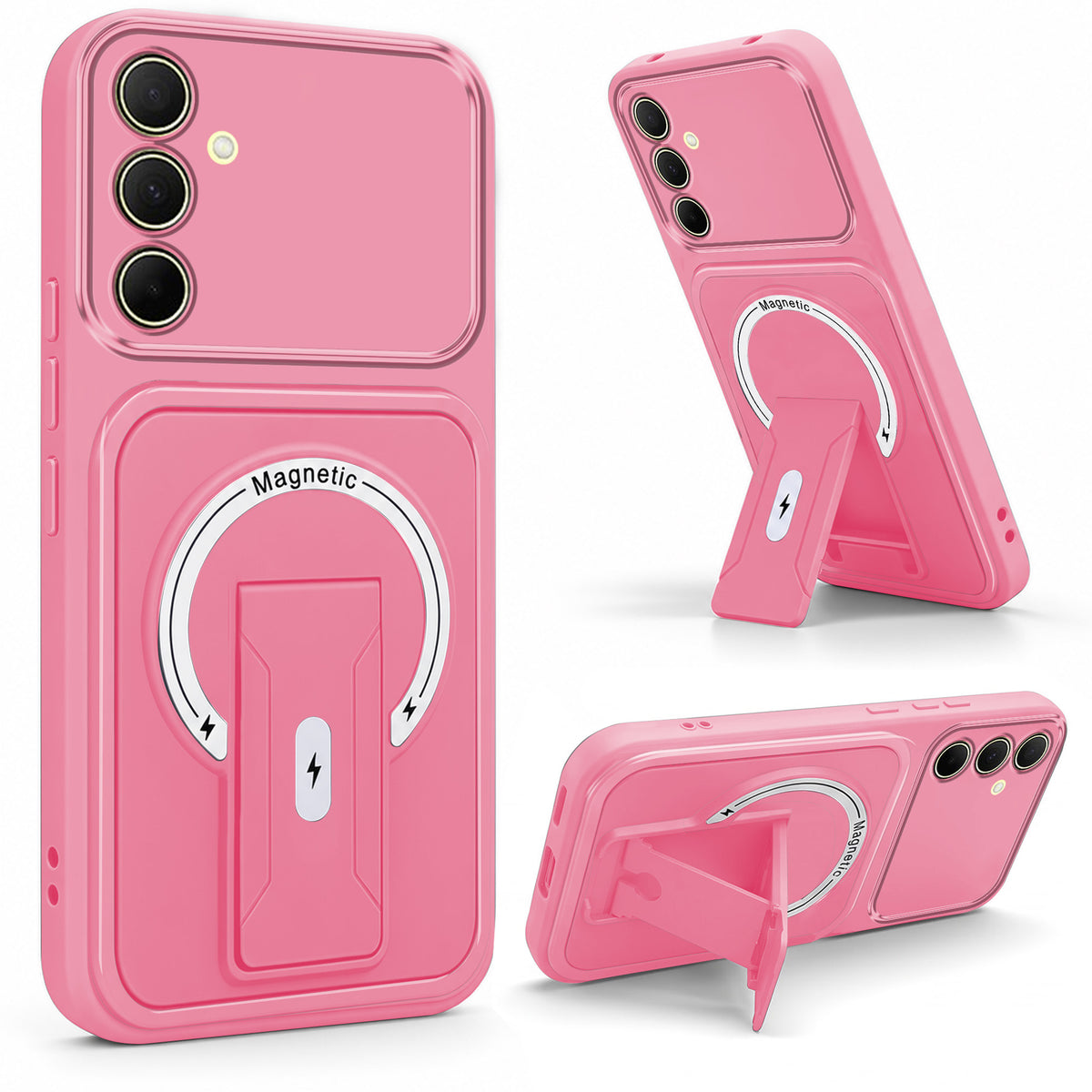 For Samsung Galaxy A35 5G Back Case Cover Metallic (Hybrid Armor Kickstand | MagSafe Compatible | Camera Protection Shockproof)