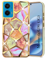 For  Motorola Moto G96 Back Cover Case Compatible With ( Dual Design Glitter Sparkle and Detachable Diamond Print Case | Soft and Flexible)