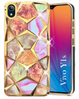For Vivo Y1s Back Cover Case (Dual Design Glitter Sparkle and Detachable Diamond Print Case | Soft and Flexible)