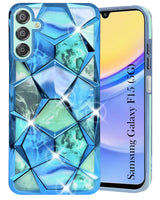 For Samsung Galaxy F15 5G Back Cover Case (Dual Design Glitter Sparkle and Detachable Diamond Print Case | Soft and Flexible)