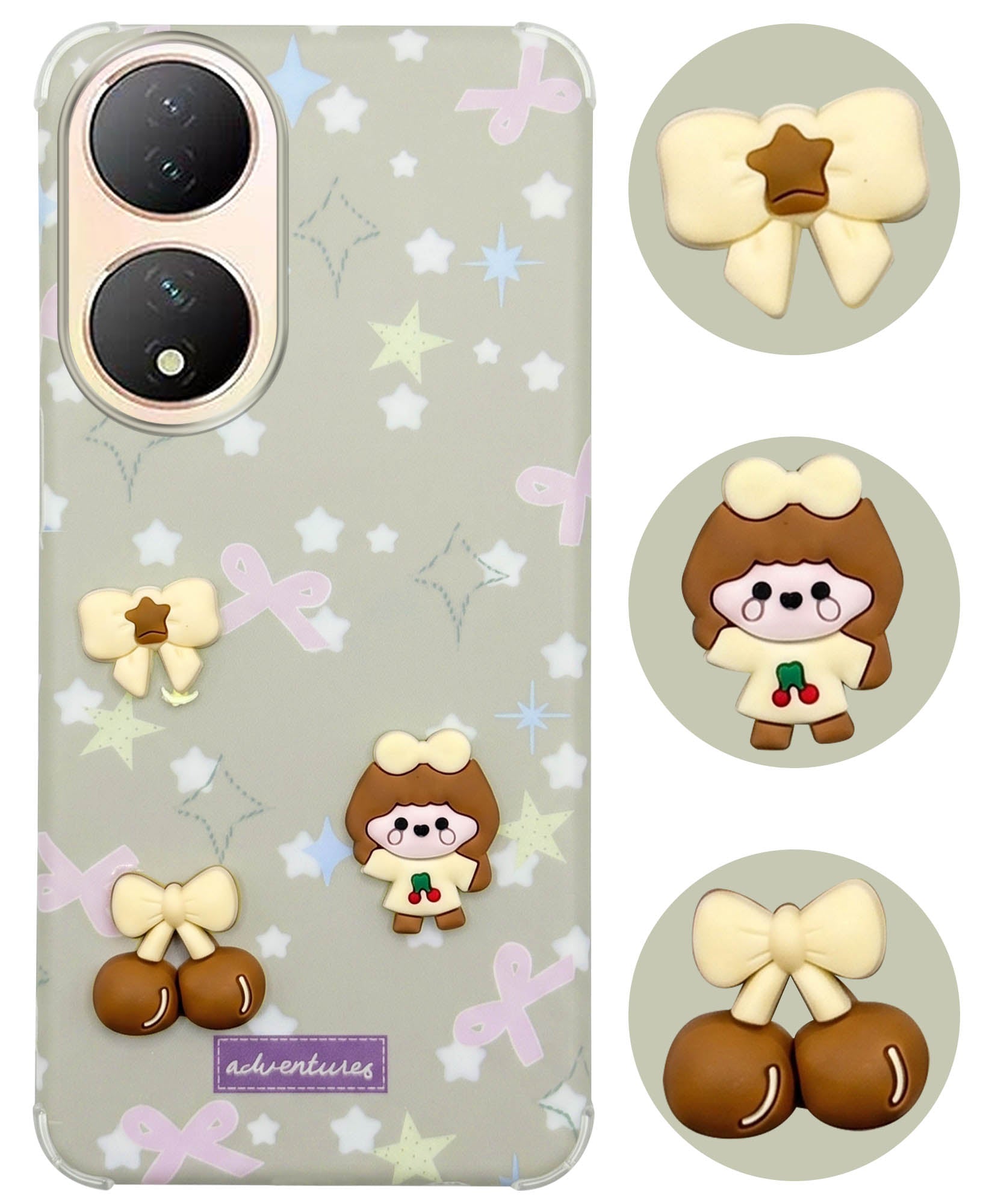 For Vivo Y100 Back Cover Case (3D Cute Cartoons | Hard Back Side Soft | Matte Premium Finish | HD Printing)
