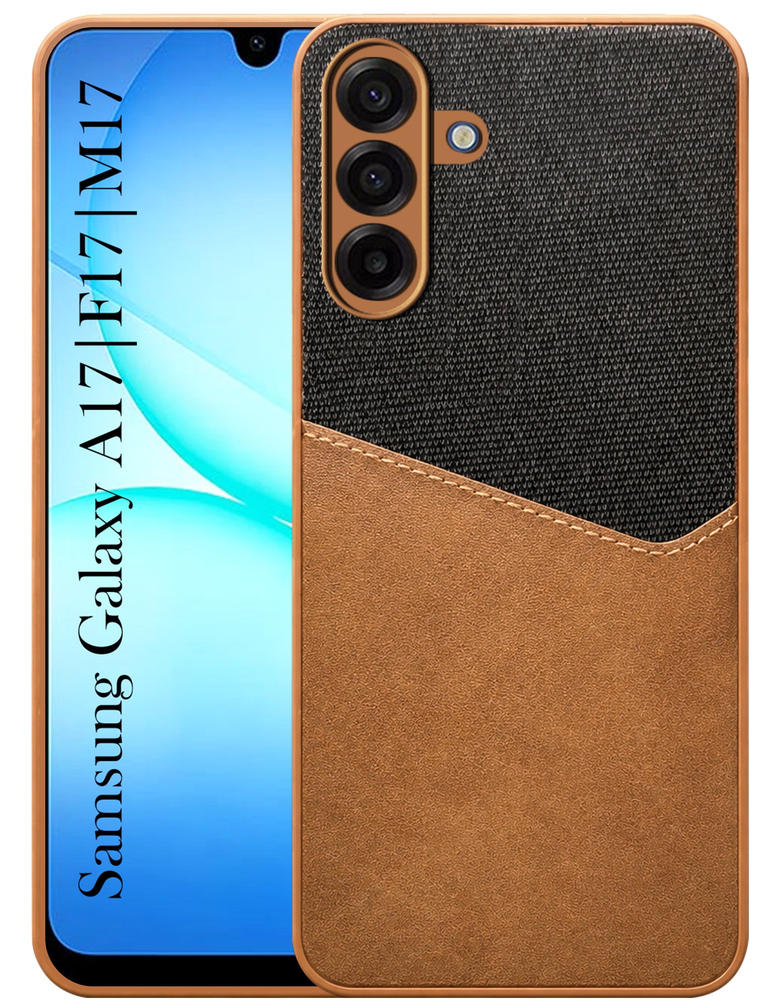 For Samsung Galaxy A17 | Samsung F17 | Samsung M17 5G Back Cover Case (Dual PU Leather Stitch | Professional Minimalist | Soft and Flexible)