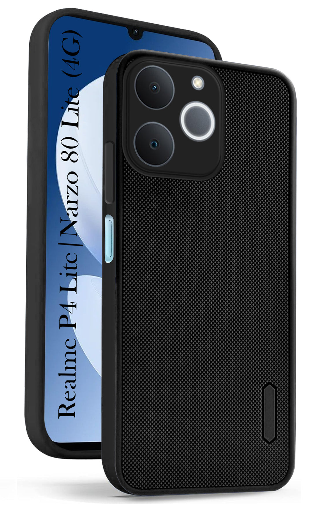 For Realme P4 Lite | Realme Narzo 80 Lite (4G) Back Cover Case (Textured Grip Design | Micro-Fiber Cloth Inside | Slim and Light Weight | Soft Touch and Feel)