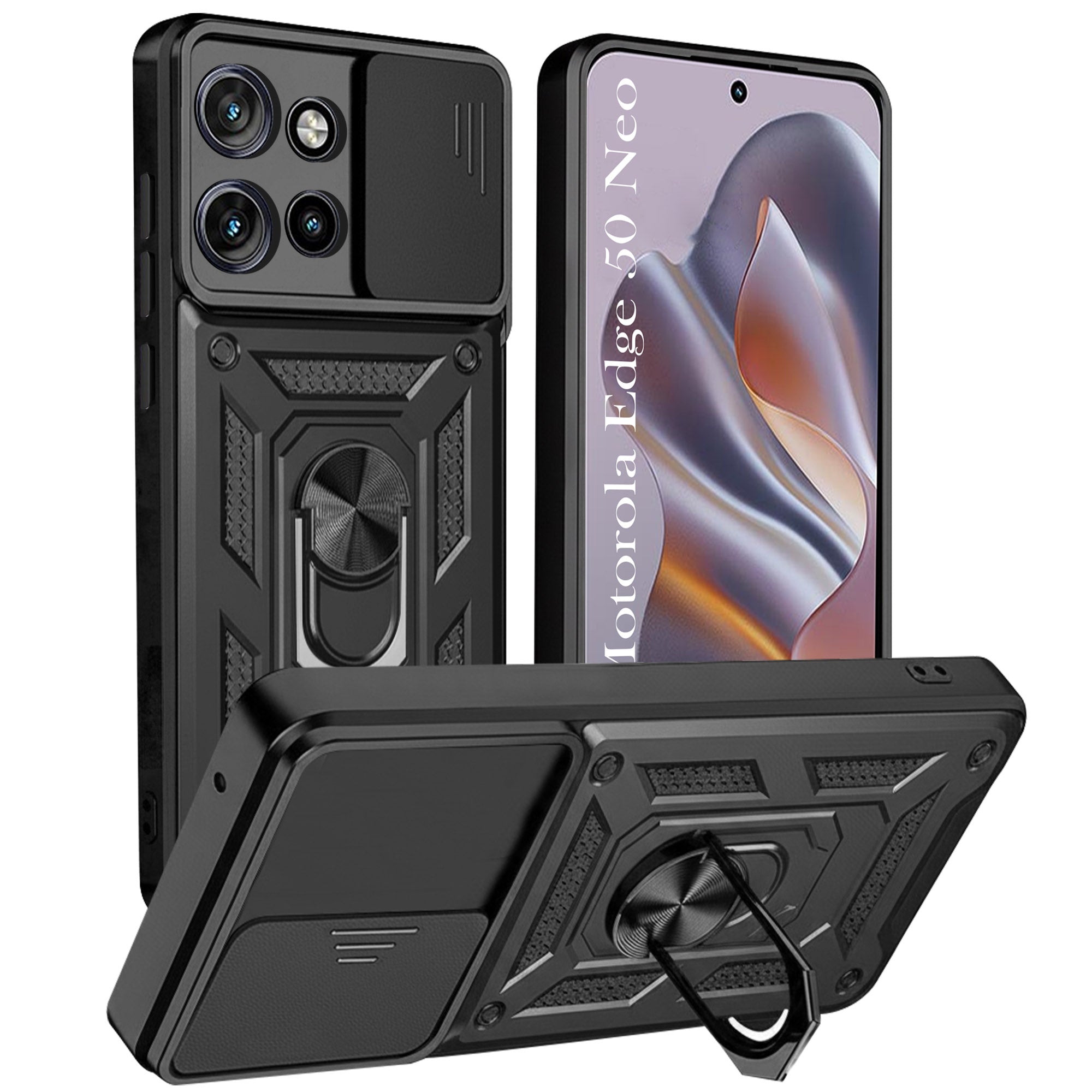 For Motorola Moto Edge 50 Neo Back Cover Case (Hybrid Dual Armor Polycarbonate)