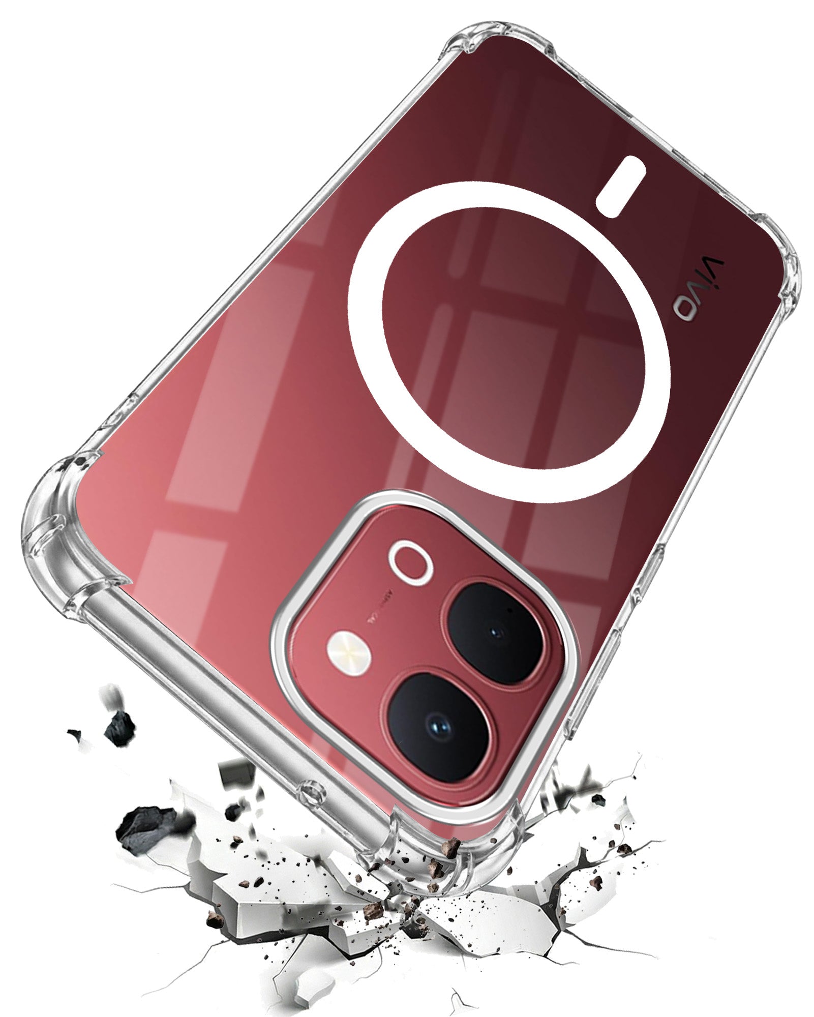 For Vivo Y31T 5G Back Cover Shockproof Crystal-Clear (Magsafe Wireless Support | Drop & Camera Protection | Hard Polycarbonate)