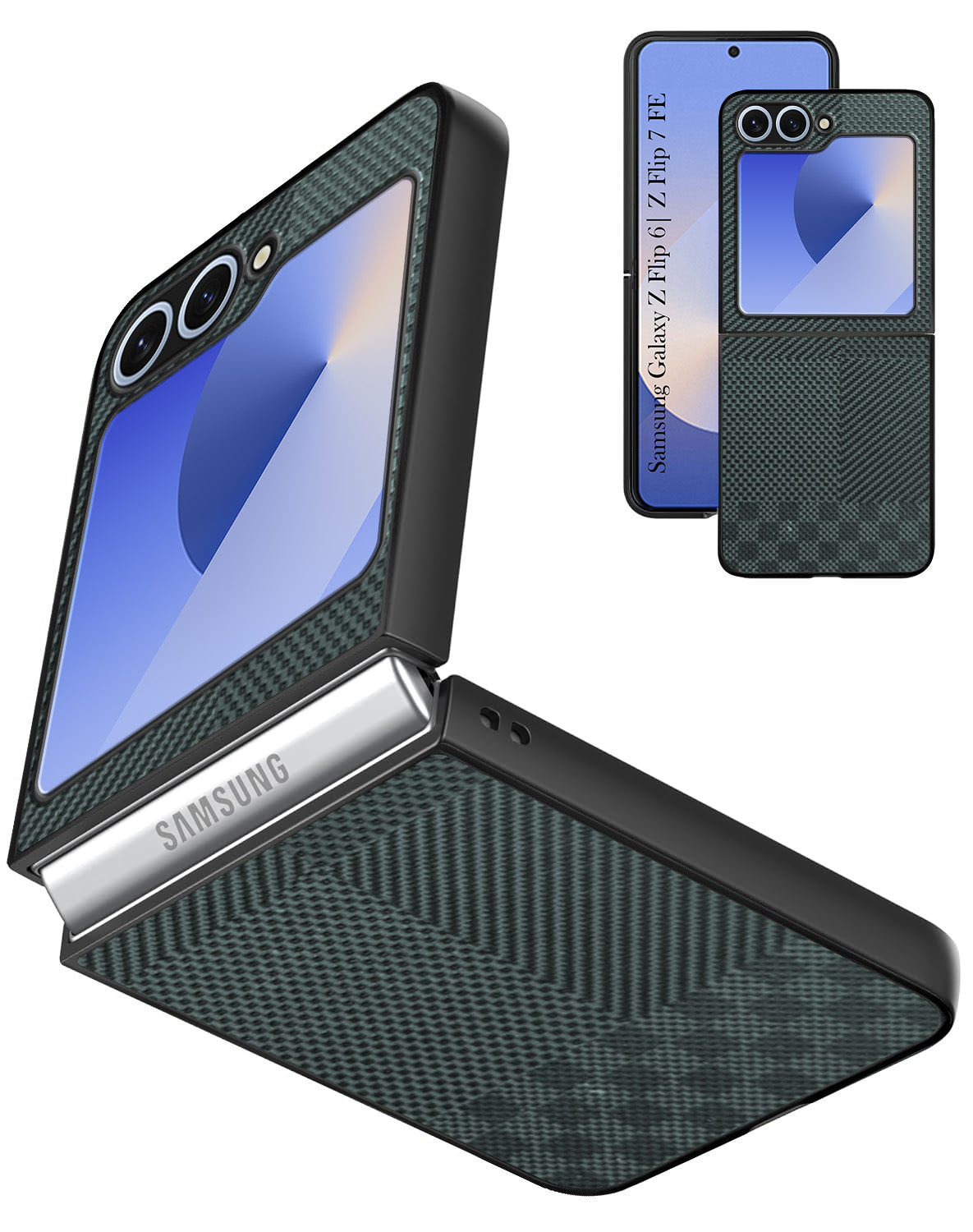 For Samsung Galaxy Z Flip 6 5G | Samsung Galaxy Z Flip 7 FE Back Flip Case Cover (Craft Printed Design | Hybrid Texture | Inside Microfiber Cloth)