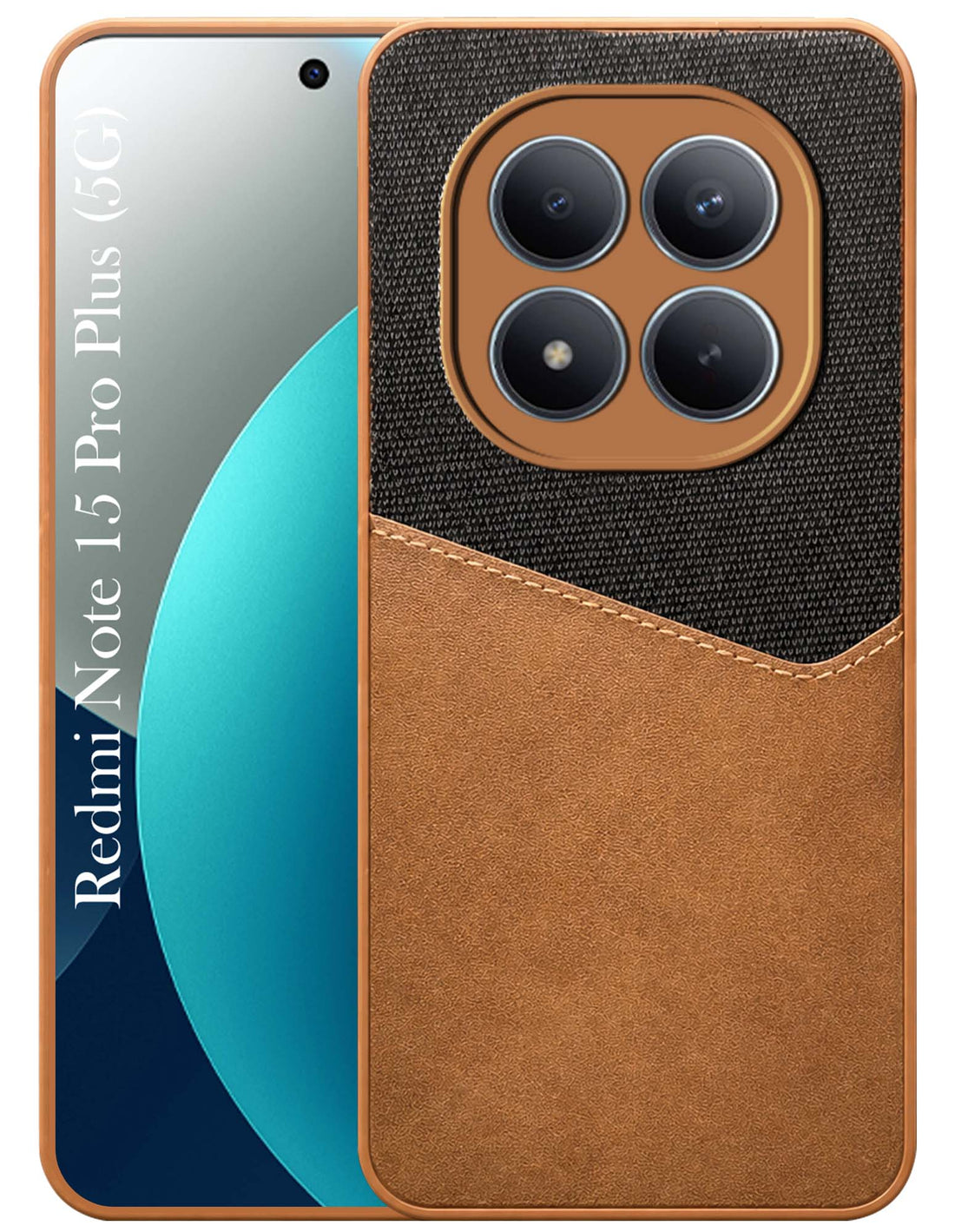 For Xiaomi Redmi Note 15 Pro Plus 5G Back Cover Case (Dual PU Leather Stitch | Professional Minimalist | Soft and Flexible)