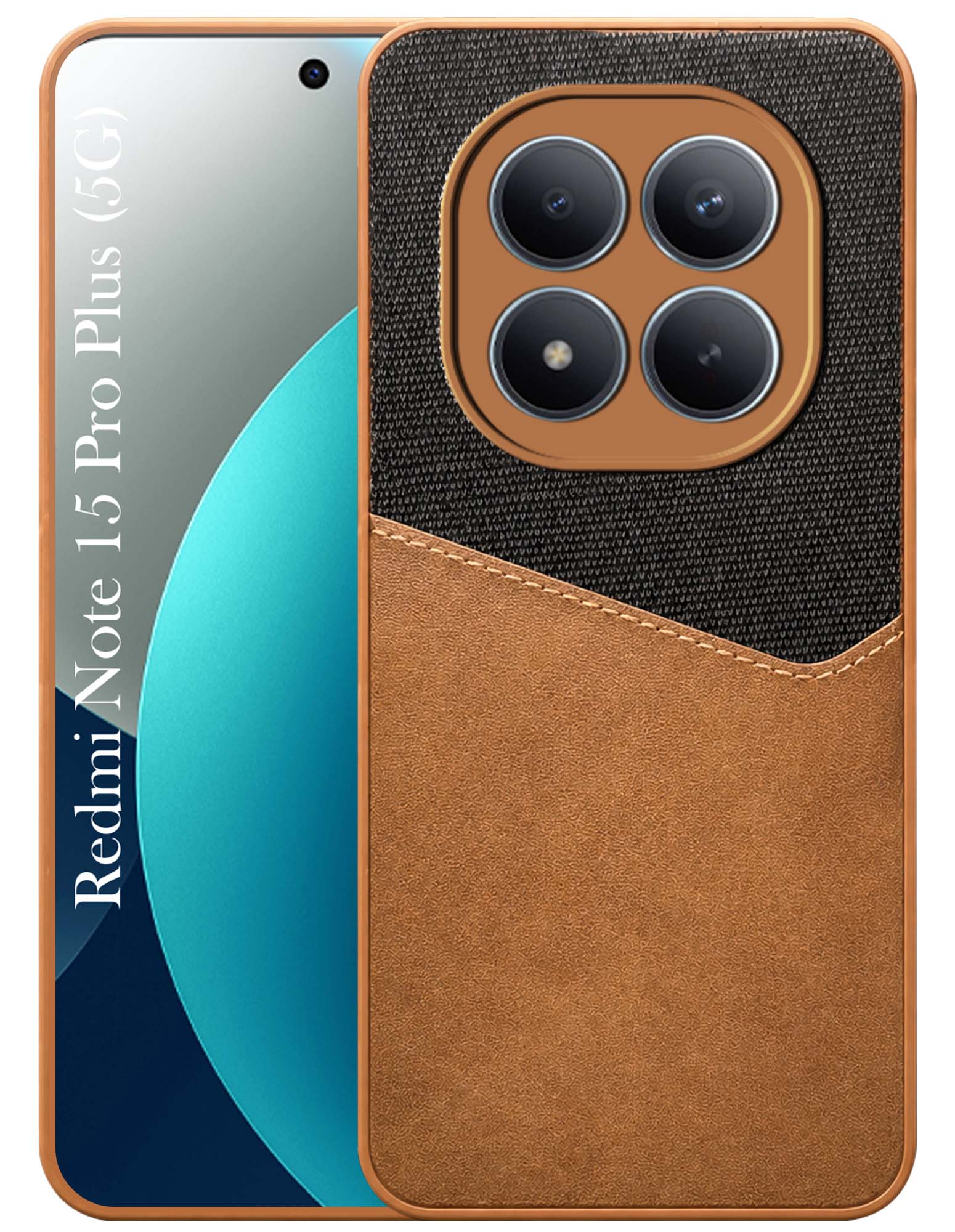 For Xiaomi Redmi Note 15 Pro Plus 5G Back Cover Case (Dual PU Leather Stitch | Professional Minimalist | Soft and Flexible)
