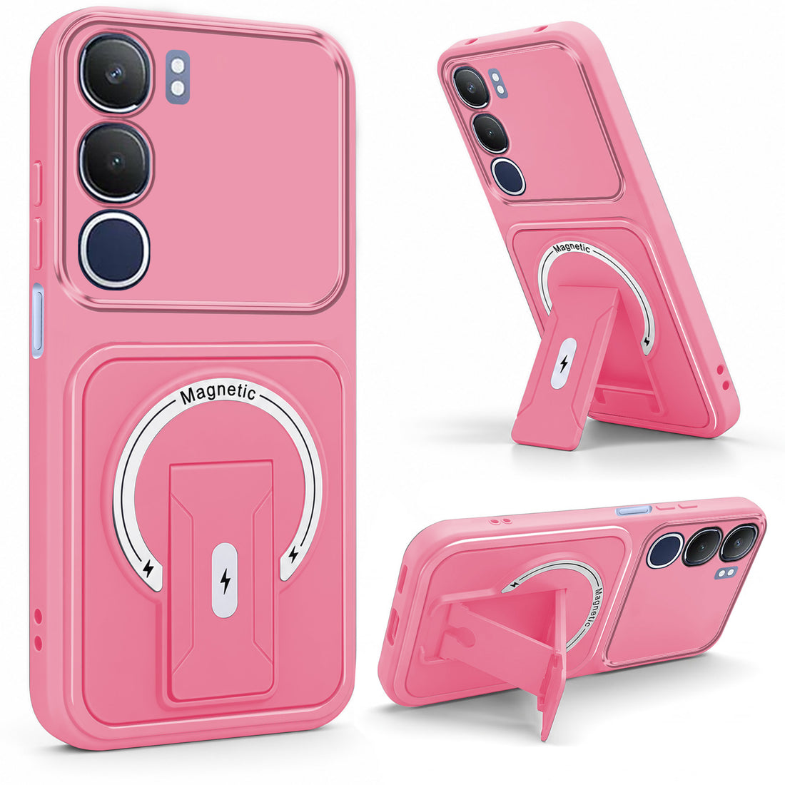 For Vivo Y29 Back Case Cover Metallic (Hybrid Armor Kickstand | MagSafe Compatible | Camera Protection Shockproof)