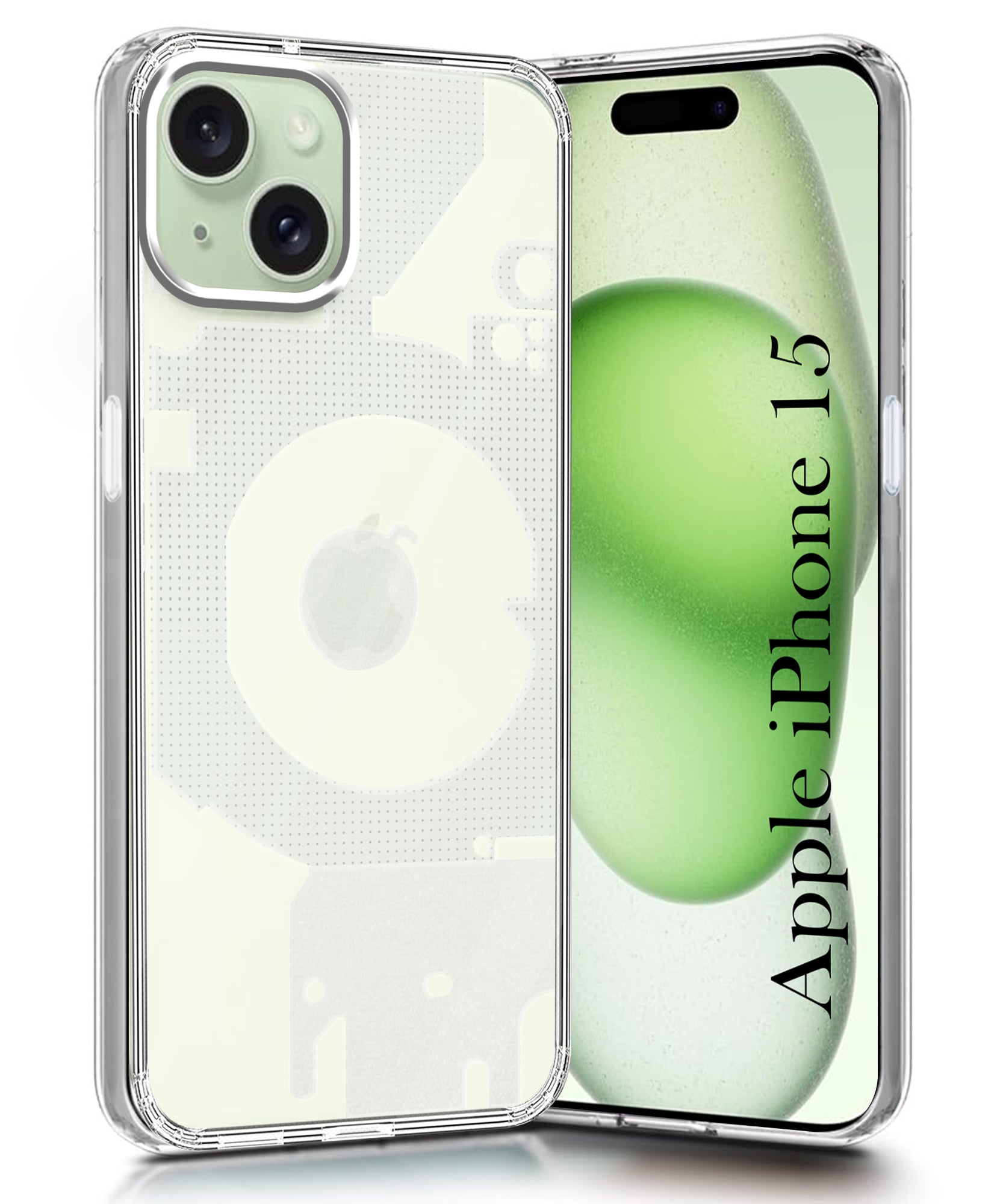 For iPhone 15 Back Cover (Silicone Matte Shockproof Case with Camera Protection | Soft and Flexible | Transparent)