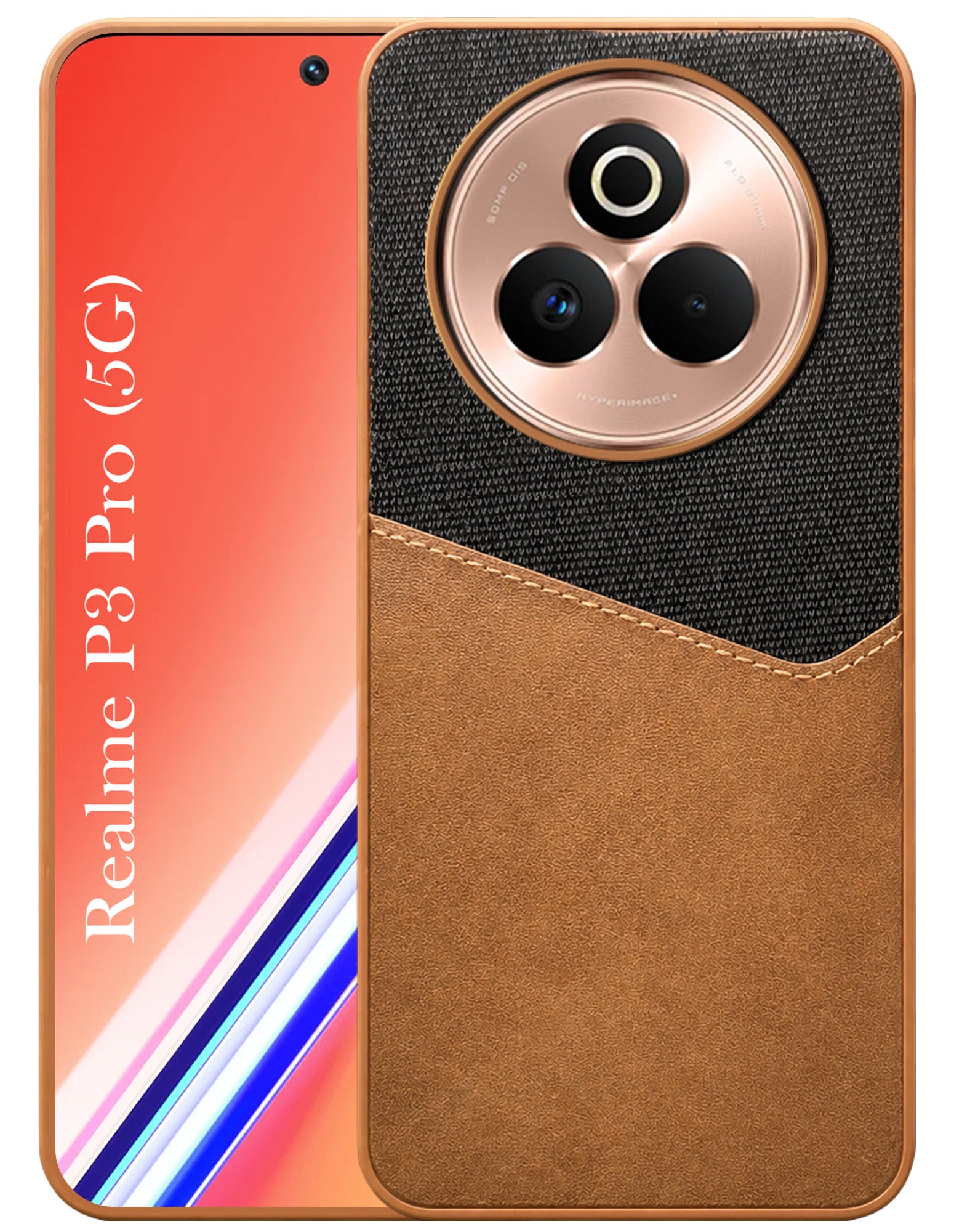 For Realme P3 Pro Back Cover Case (Dual PU Leather Stitch | Professional Minimalist | Soft and Flexible)