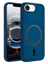 For Apple iPhone 16e Back Cover Case Leather Finish (MagSafe Compatible Wireless Charging | Soft Touch | Camera Bump Protection)