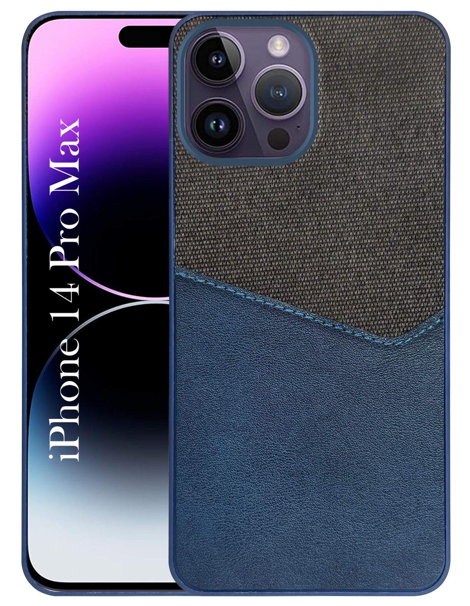 For Apple iPhone 14 Pro Max Back Cover Case (Dual PU Leather Stitch | Professional Minimalist | Soft and Flexible)