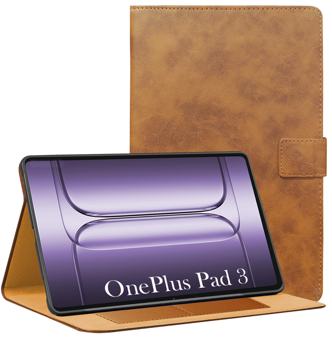 For OnePlus Pad 3 13.2 Inch OPD2415 Flip Cover Folio Cover (PU Leather | Multi-Angle Smart Stand | Card Storage Slots | Silicone Back Pouch)