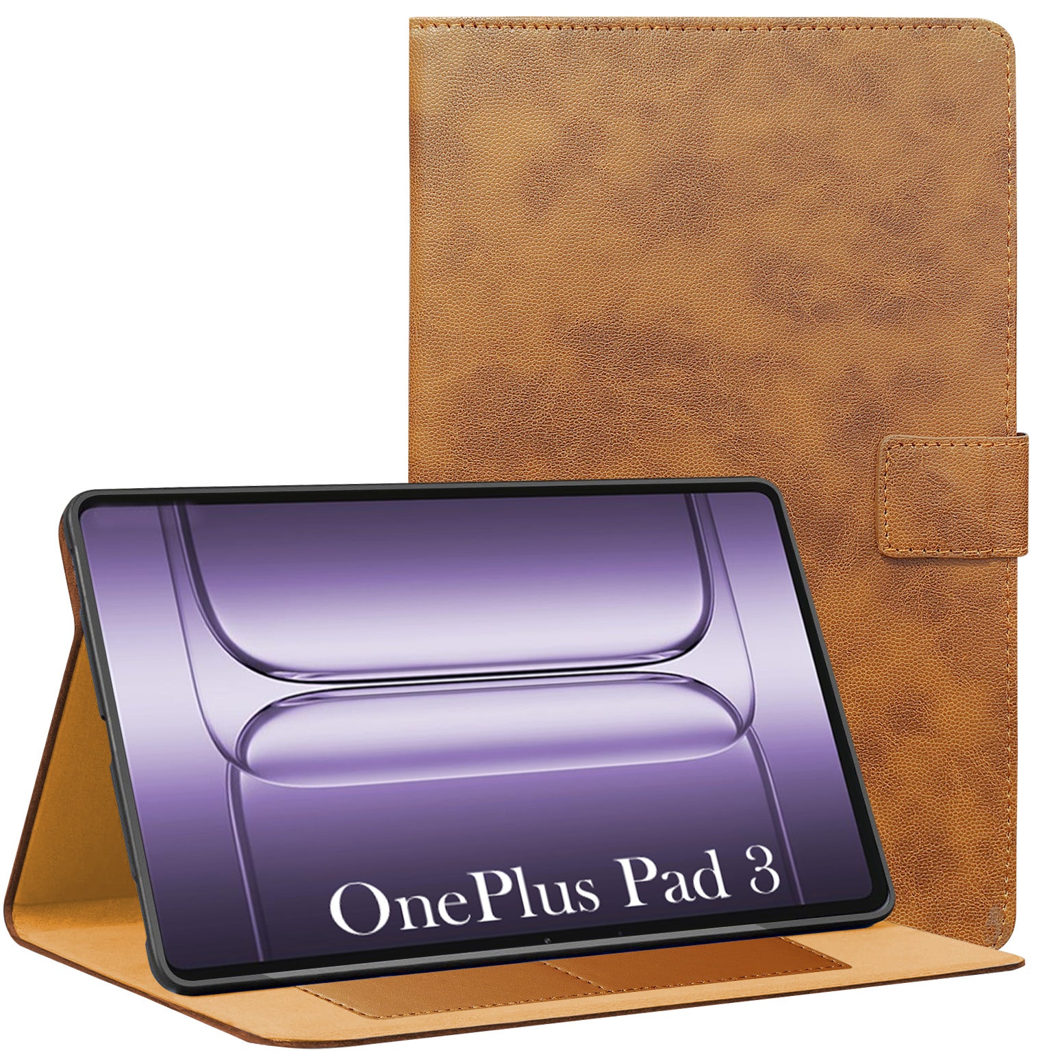 For OnePlus Pad 3 13.2 Inch OPD2415 Flip Cover Folio Cover (PU Leather | Multi-Angle Smart Stand | Card Storage Slots | Silicone Back Pouch)