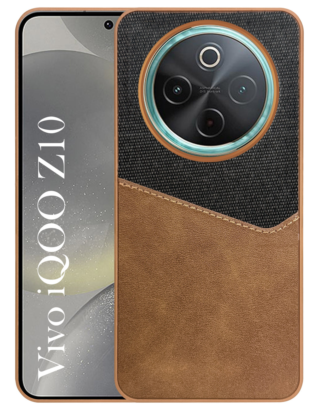 For Vivo iQOO Z10 Back Cover Case (Dual PU Leather Stitch | Professional Minimalist | Soft and Flexible)