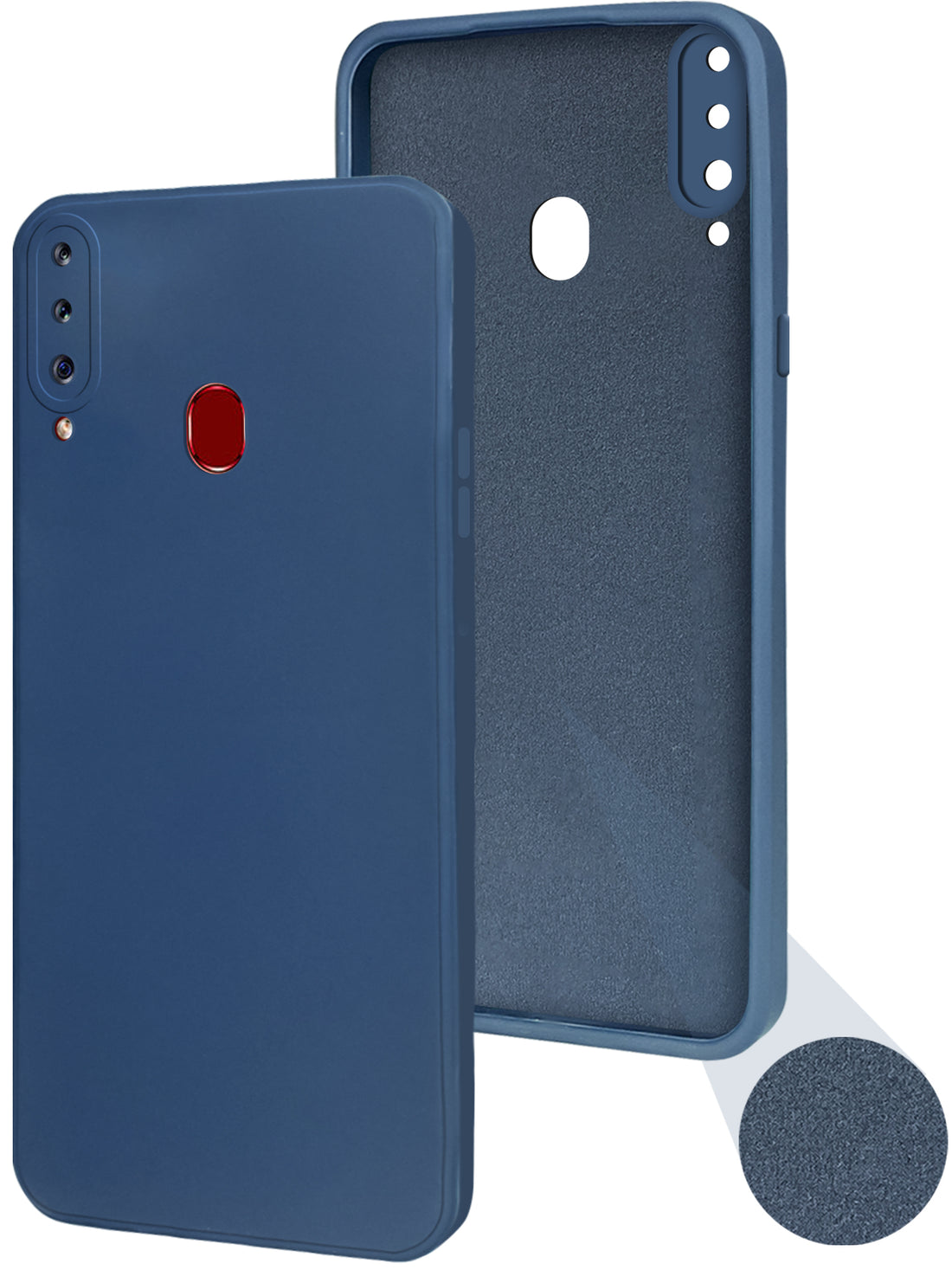 For Samsung Galaxy A20s Back Cover Case ( Matte Finish Silicone with Inside Fiber cloth)