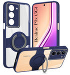 For Realme P3x Back Cover Case with stand (Built-in Ring Holder Kickstand | Lifetime Anti Yellow | Camera Protection)