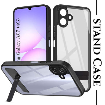 For Samsung Galaxy A07 4G Back Cover Case (Built-in Stand | Lifetime Anti Yellow | Kickstand Shockproof | Camera Protection | MagSafe Compatible)