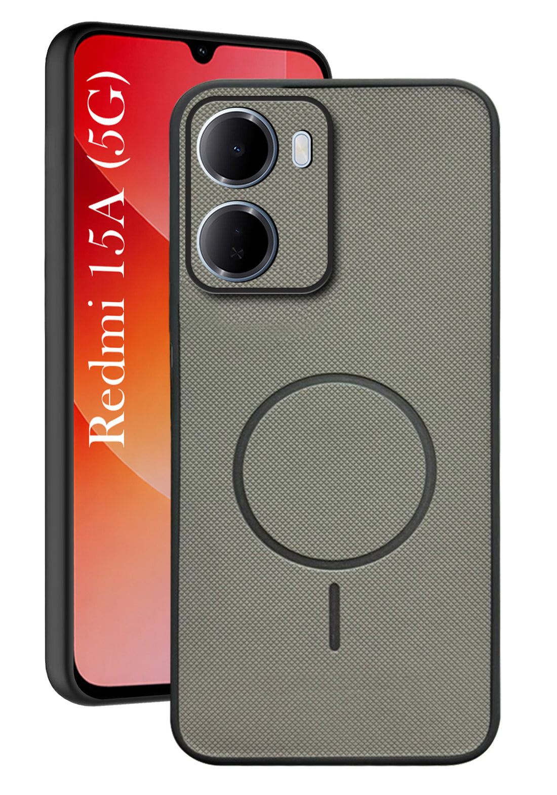 For Redmi 15A 5G Back Cover Case PU Leather (Texture Grip Design | Professional Minimalist | Camera Protection | Soft and Flexible)