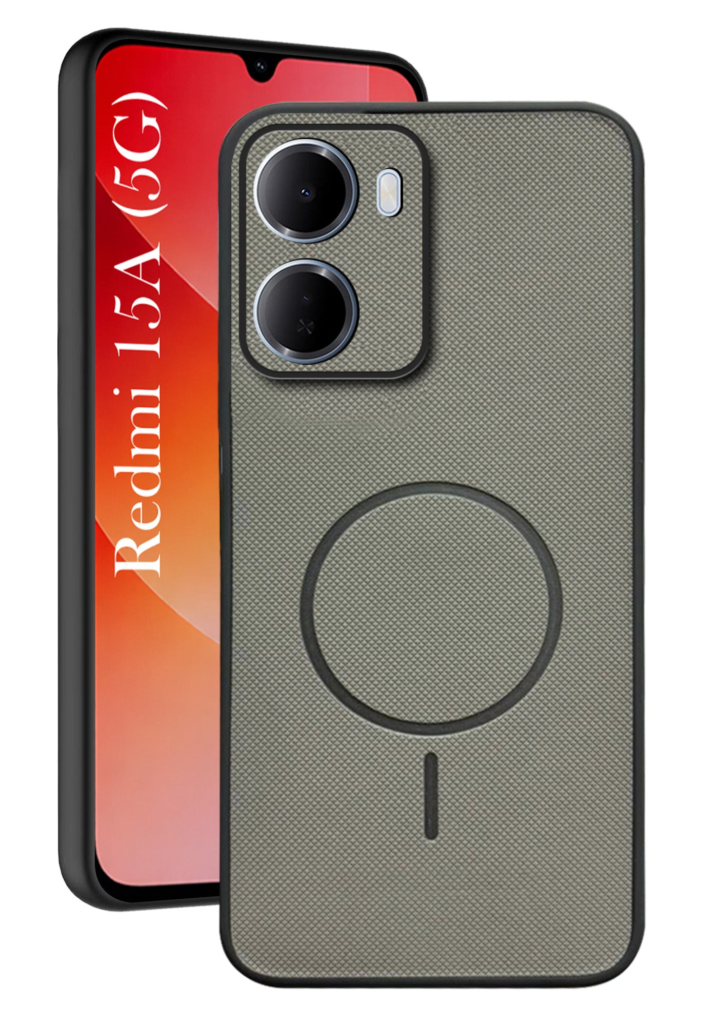 For Redmi 15A 5G Back Cover Case PU Leather (Texture Grip Design | Professional Minimalist | Camera Protection | Soft and Flexible)