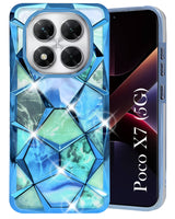 For Xiaomi Poco X7 Back Cover Case (Dual Design Glitter Sparkle and Detachable Diamond Print Case | Soft and Flexible)