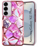 For Samsung Galaxy S25 Plus Back Cover Case (Dual Design Glitter Sparkle and Detachable Diamond Print Case | Soft and Flexible)