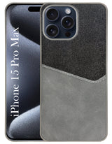 For Apple iPhone 15 Pro Max Back Cover Case (Dual PU Leather Stitch | Professional Minimalist | Soft and Flexible)