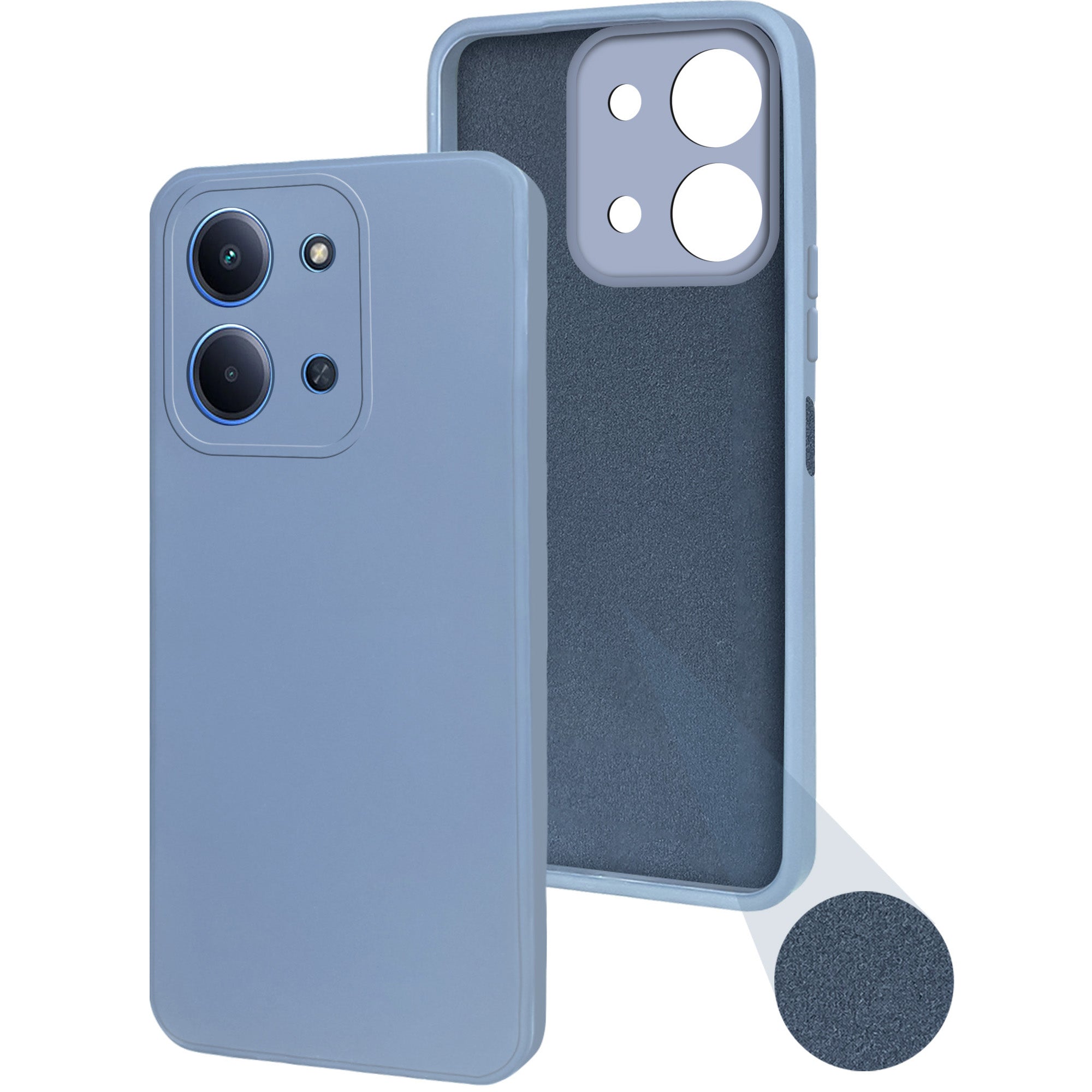 For Poco C85 5G Back Cover Case (Matte Finish Silicone with Inside Fiber Cloth)