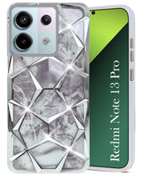 For Redmi Note 13 Pro Back Cover Case (Dual Design Glitter Sparkle and Detachable Diamond Print Case | Soft and Flexible)