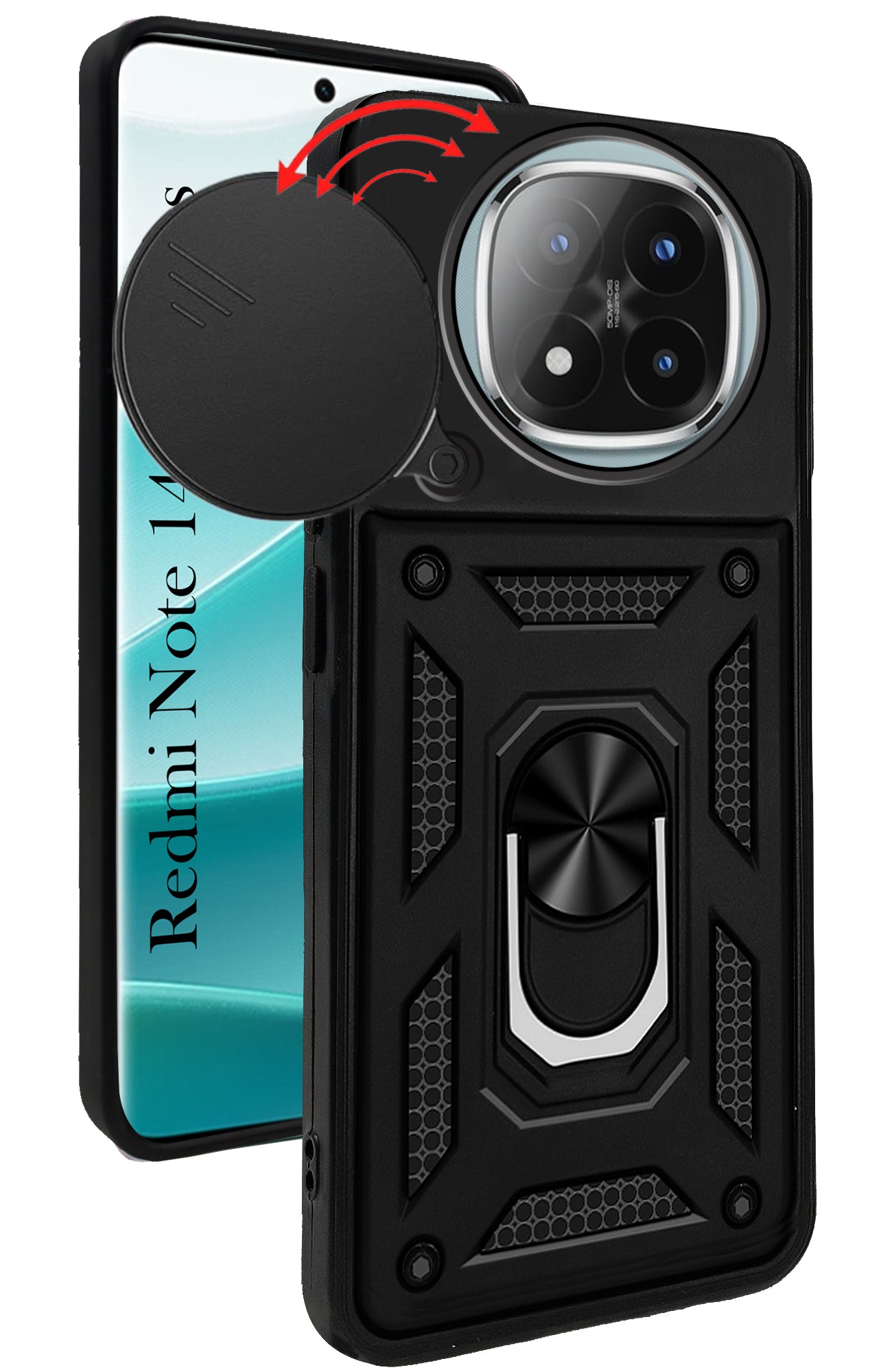 For Redmi Note 14 Pro Plus Back Cover Case (Hybrid Dual Armor Polycarbonate)